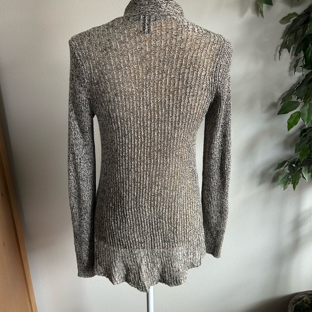 NEW Eileen Fisher Linen Wool Blend Open-Front Marled Knit Cardigan Sweater Sz PP - Picture 2 of 6